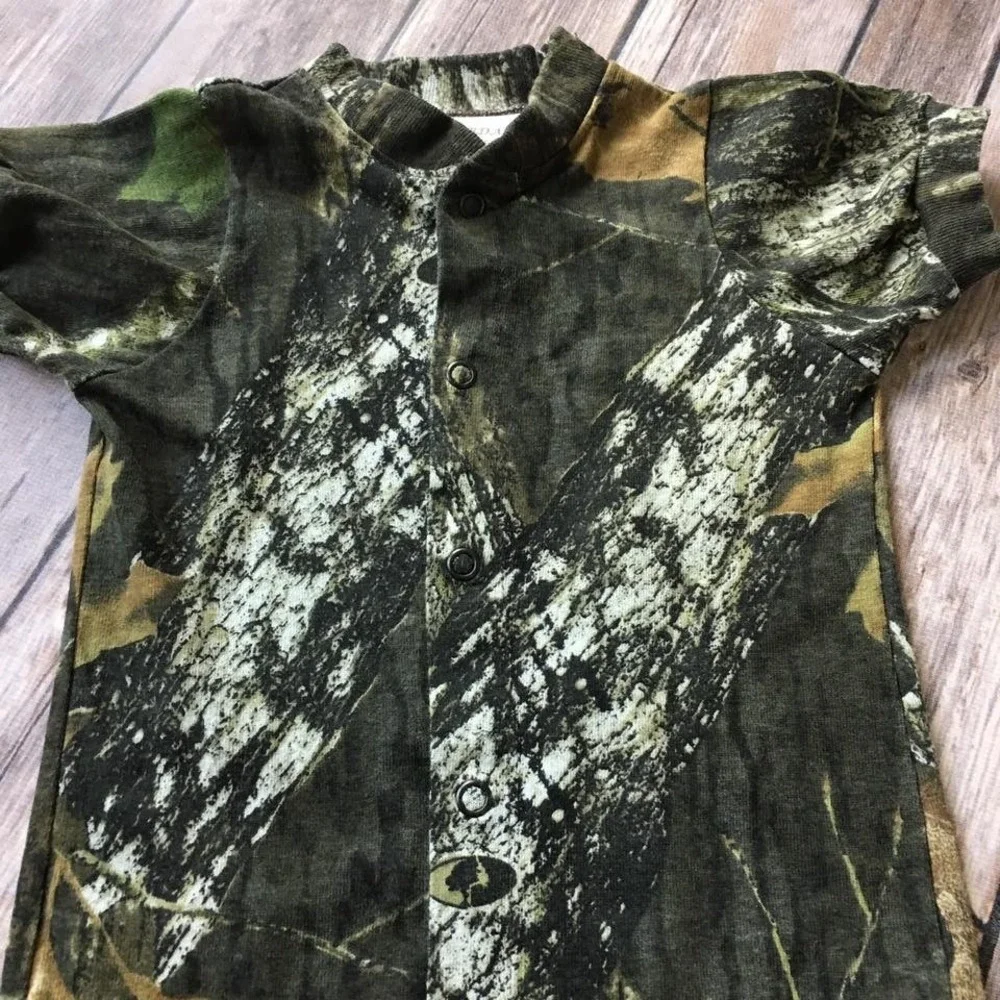 Camo Bodysuit Baby 6M 12M Jordan Lee Mossy Oak Romper 1 Piece Hunting Photo Prop